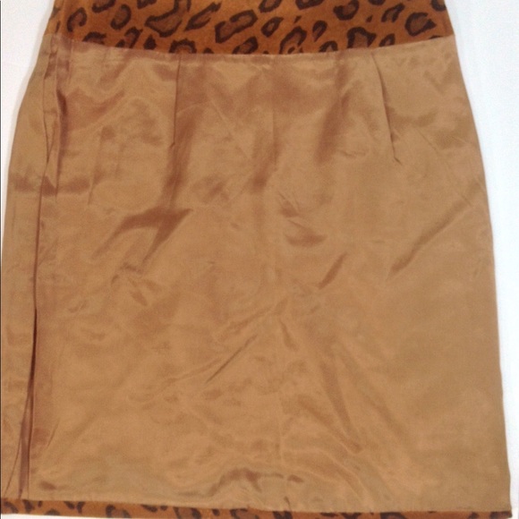 Leopard Animal Print 100% Leather Skirt-Small - Picture 4 of 8